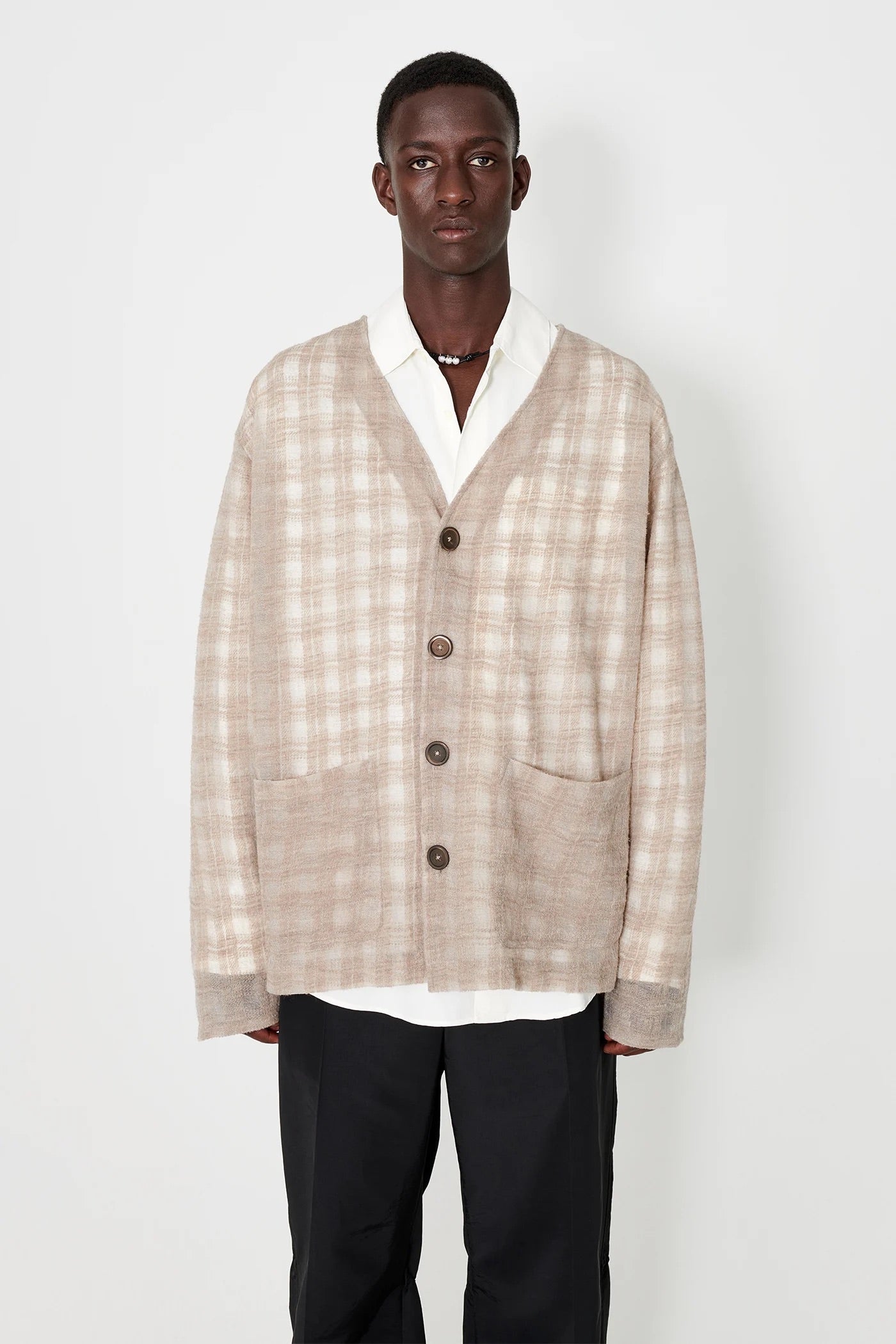 【新品未使用】Our Legacy Grey Check Cardigan 48 新品未使用】Our Legacy Grey Check Cardigan 48 Our Legacy