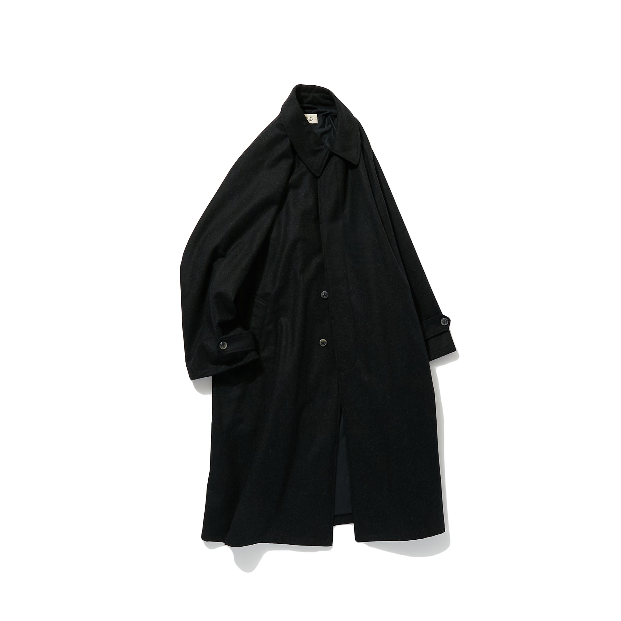 Polyploid ロングコート　C ブラック POLYPLOID/LONG COAT C (BLACK MELANGE)
