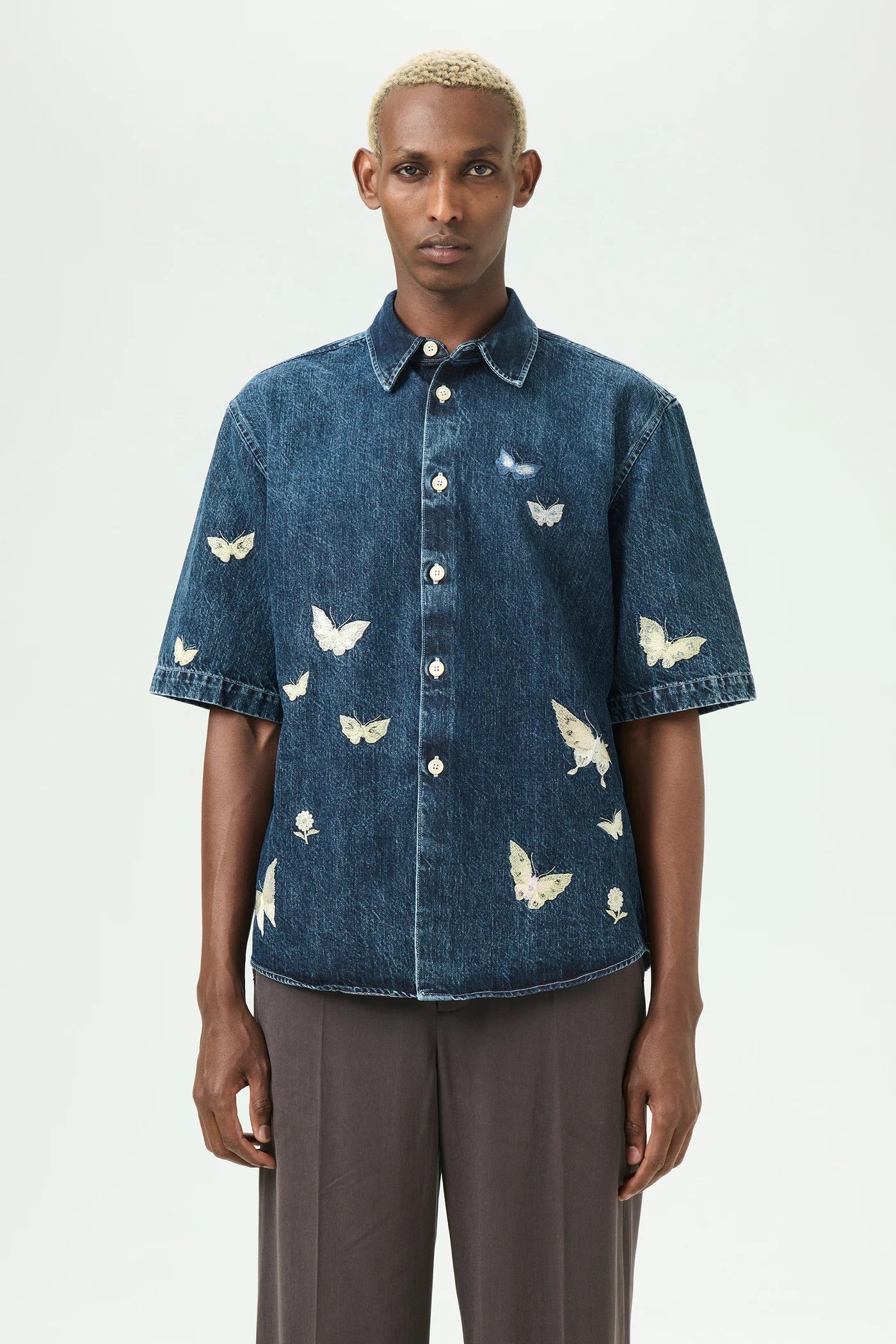 OUR LEGACY 蝶刺繍デニムシャツ　BEYOND SHIRT 50 OUR LEGACY | BEYOND SHIRT SHORTSLEEVE / WESTEM BLUE
