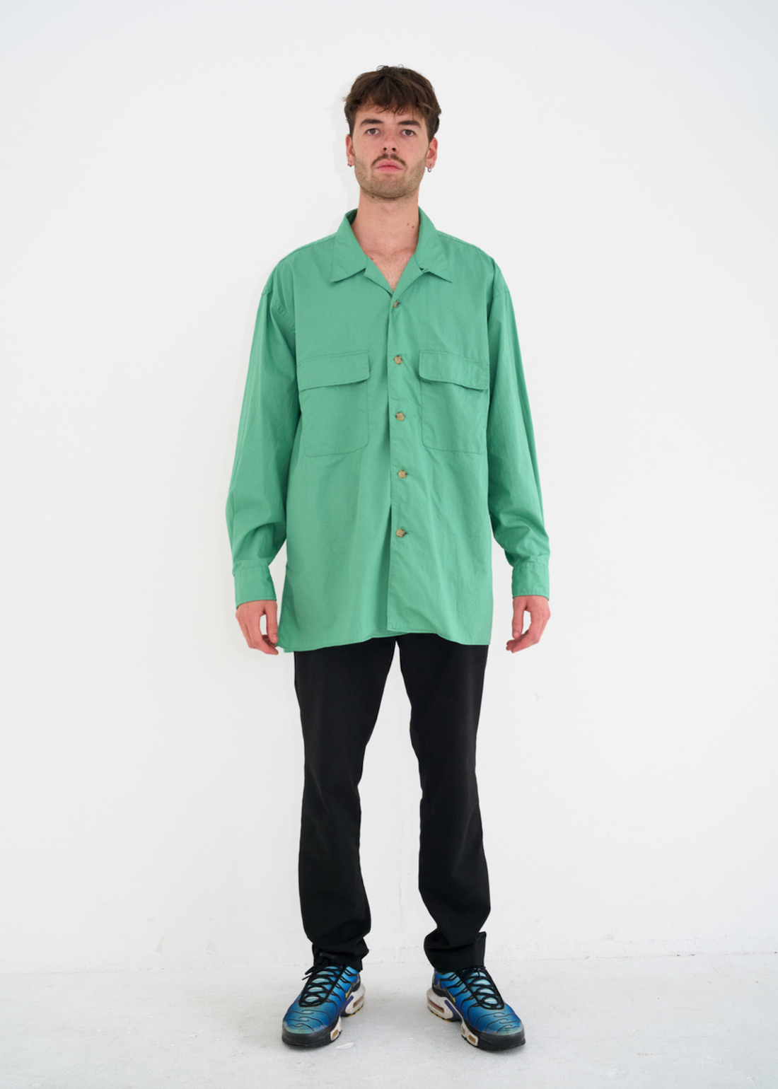 Marvine Pontiak shirt makers「Open Collar SH / Green」 – SISTER