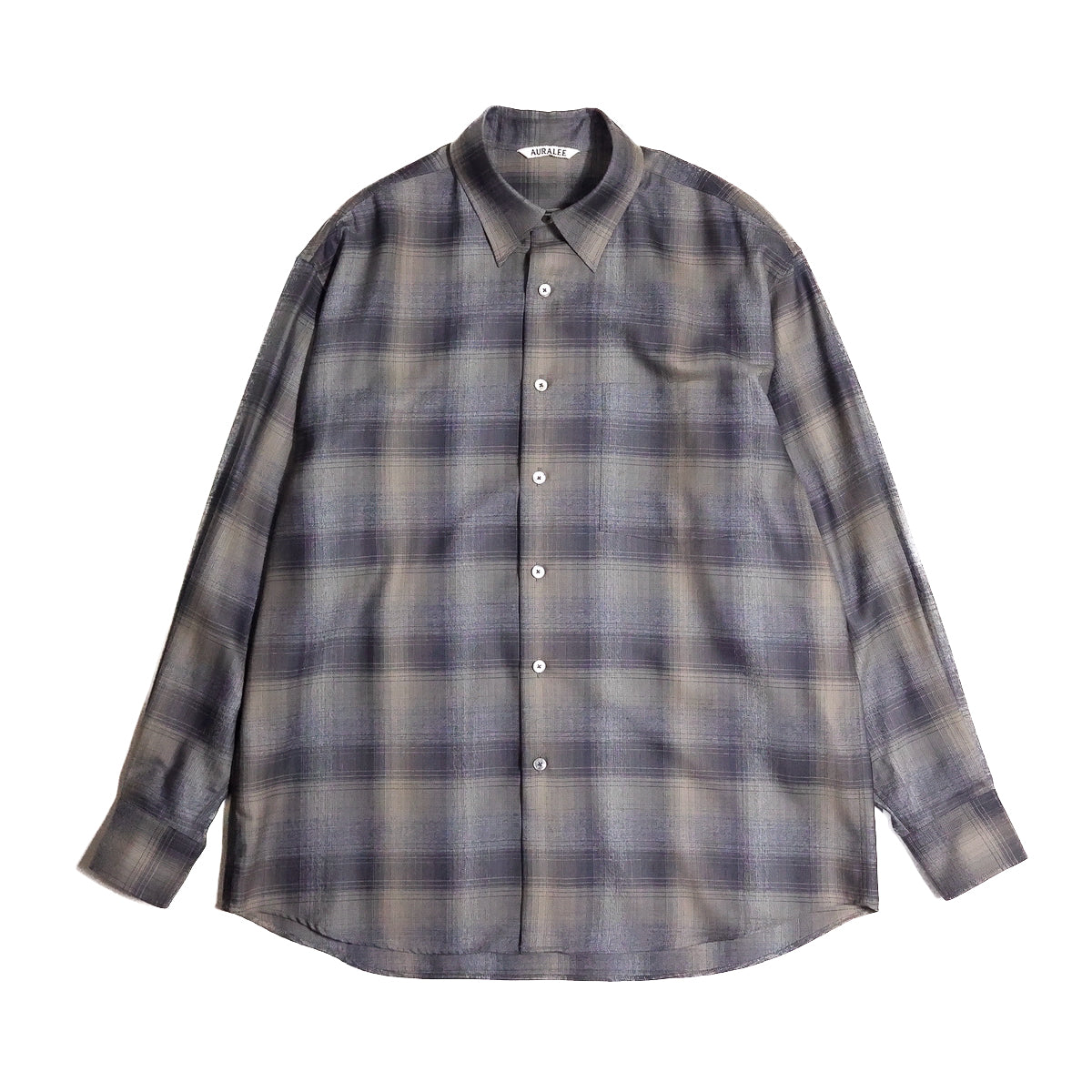 オーラリー　SUPER LIGHT WOOL CHECK SHIRT AURALEE 「SUPER LIGHT WOOL CHECK SHIRT / CHARCOAL GRAY CHECK