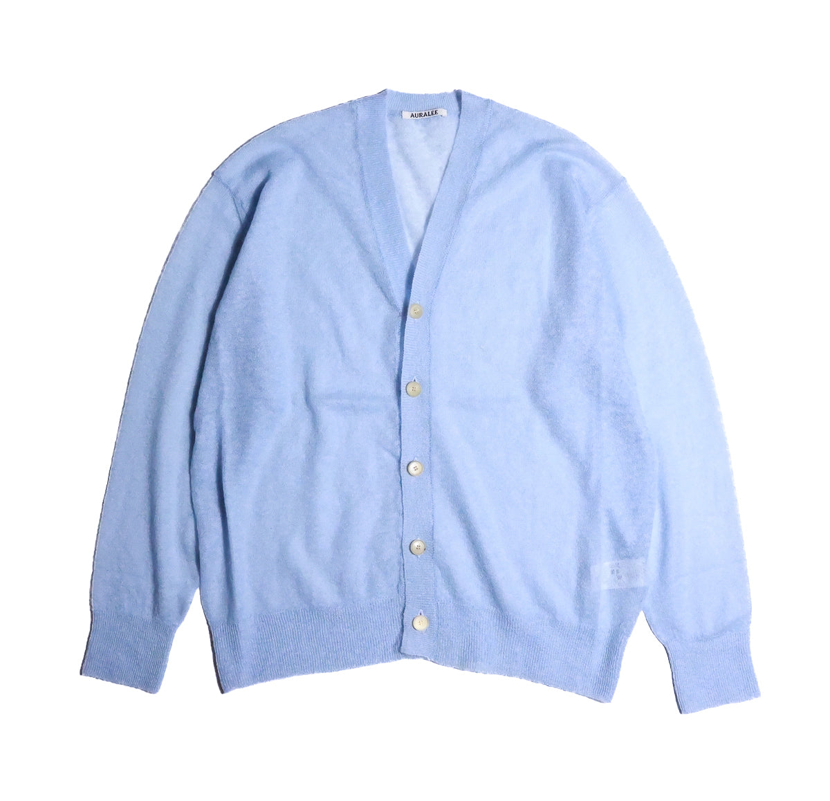 AURALEE 「KID MOHAIR SHEER KNIT CARDIGAN LIGHT BLUE」 – SISTER