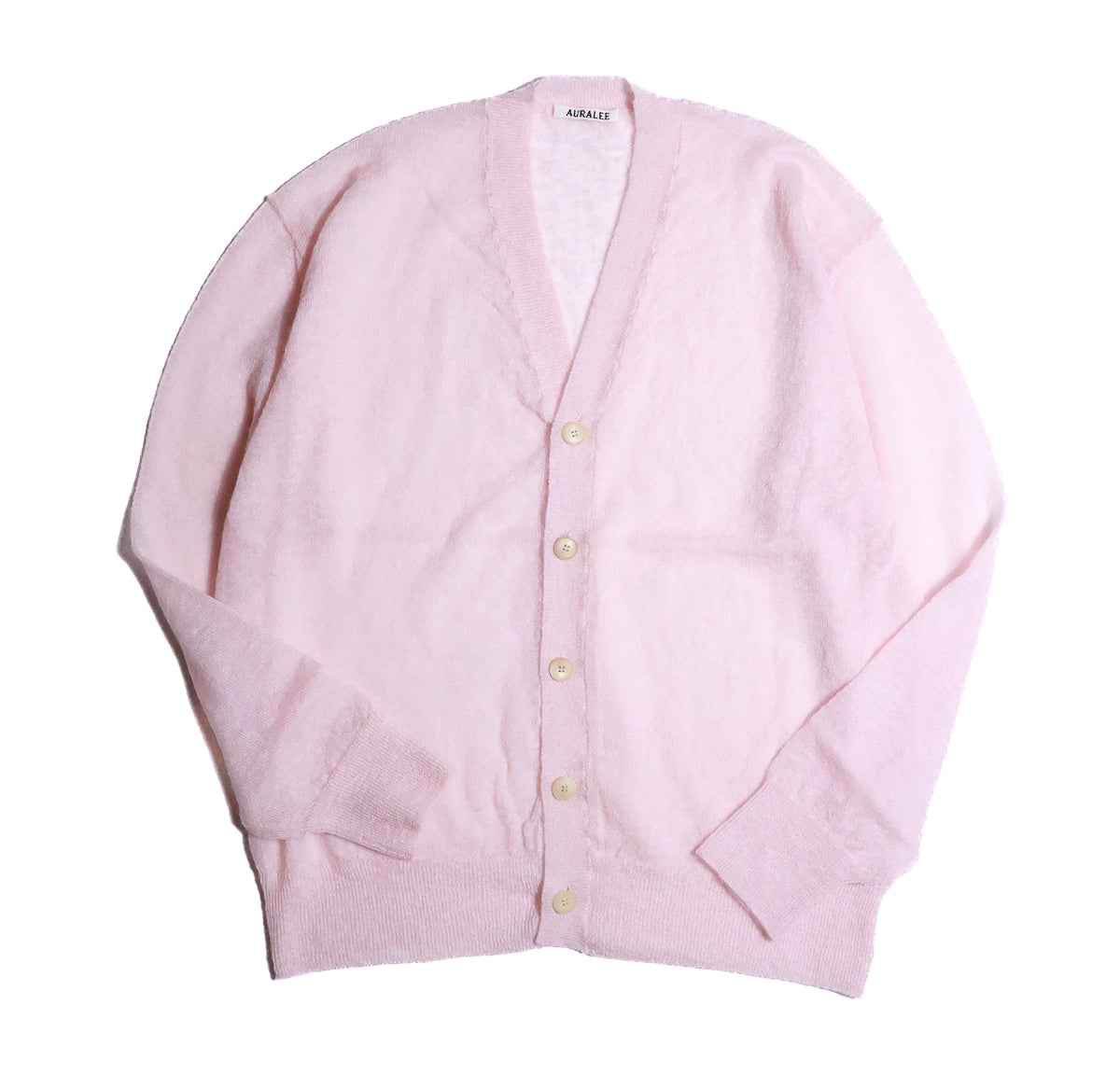 AURALEE 「KID MOHAIR SHEER KNIT CARDIGAN / LIGHT PINK」