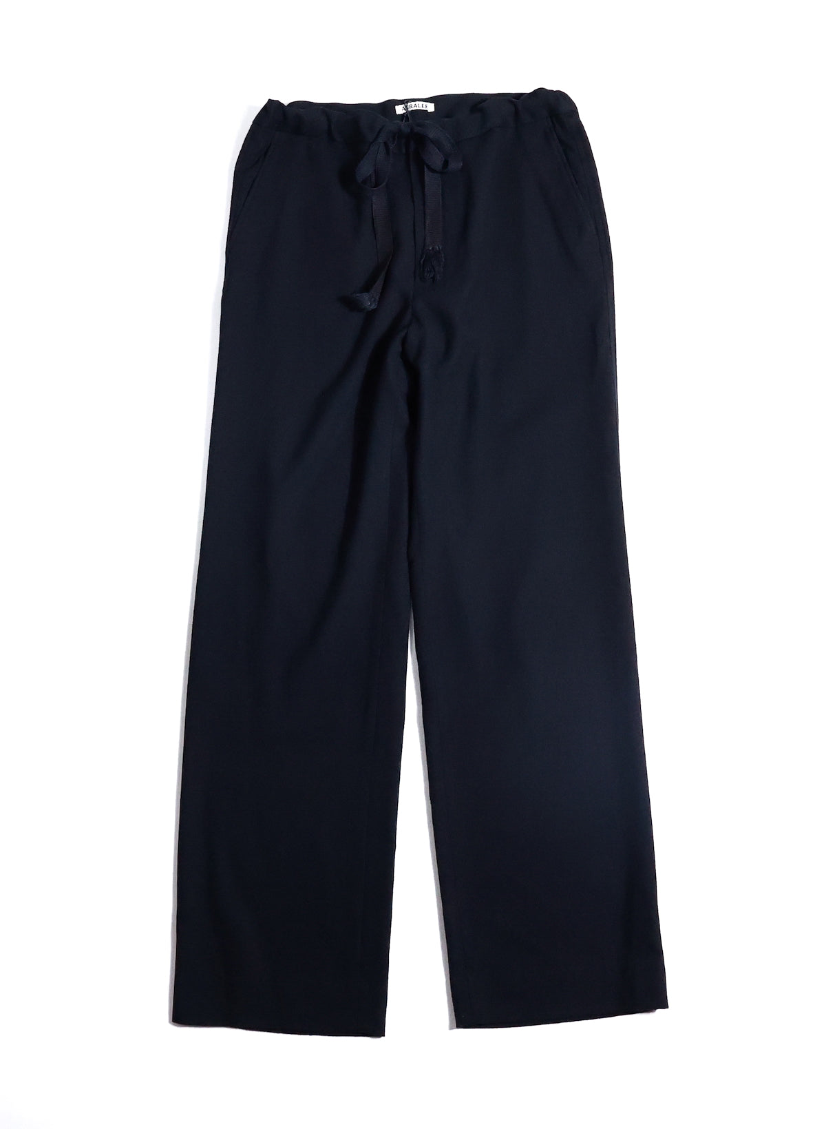 WOOL BLEND RIP STOP EASY PANTS (BLACK) - スラックス