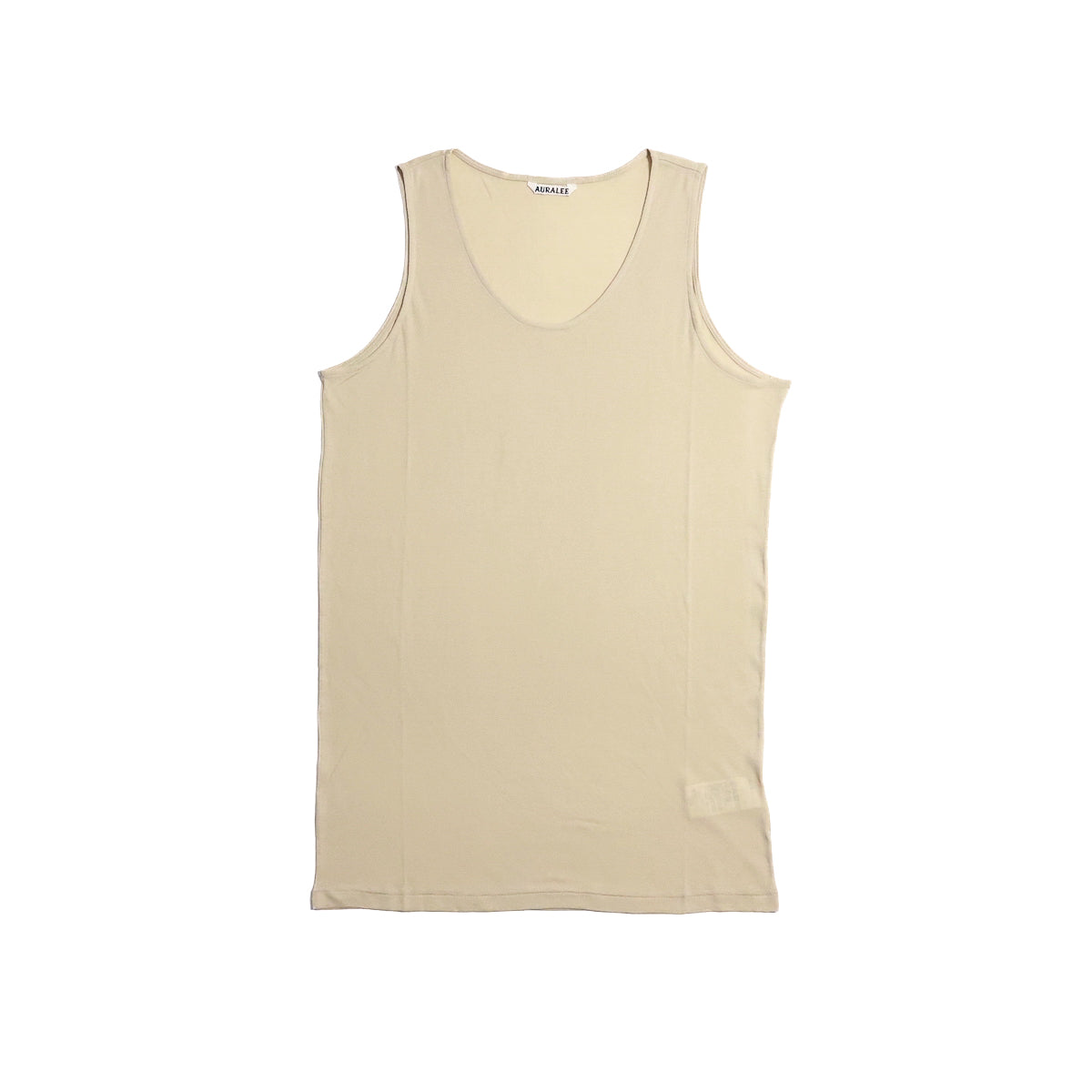 Auralee Super High Gauge Sheer Rib Tank in Light Beige