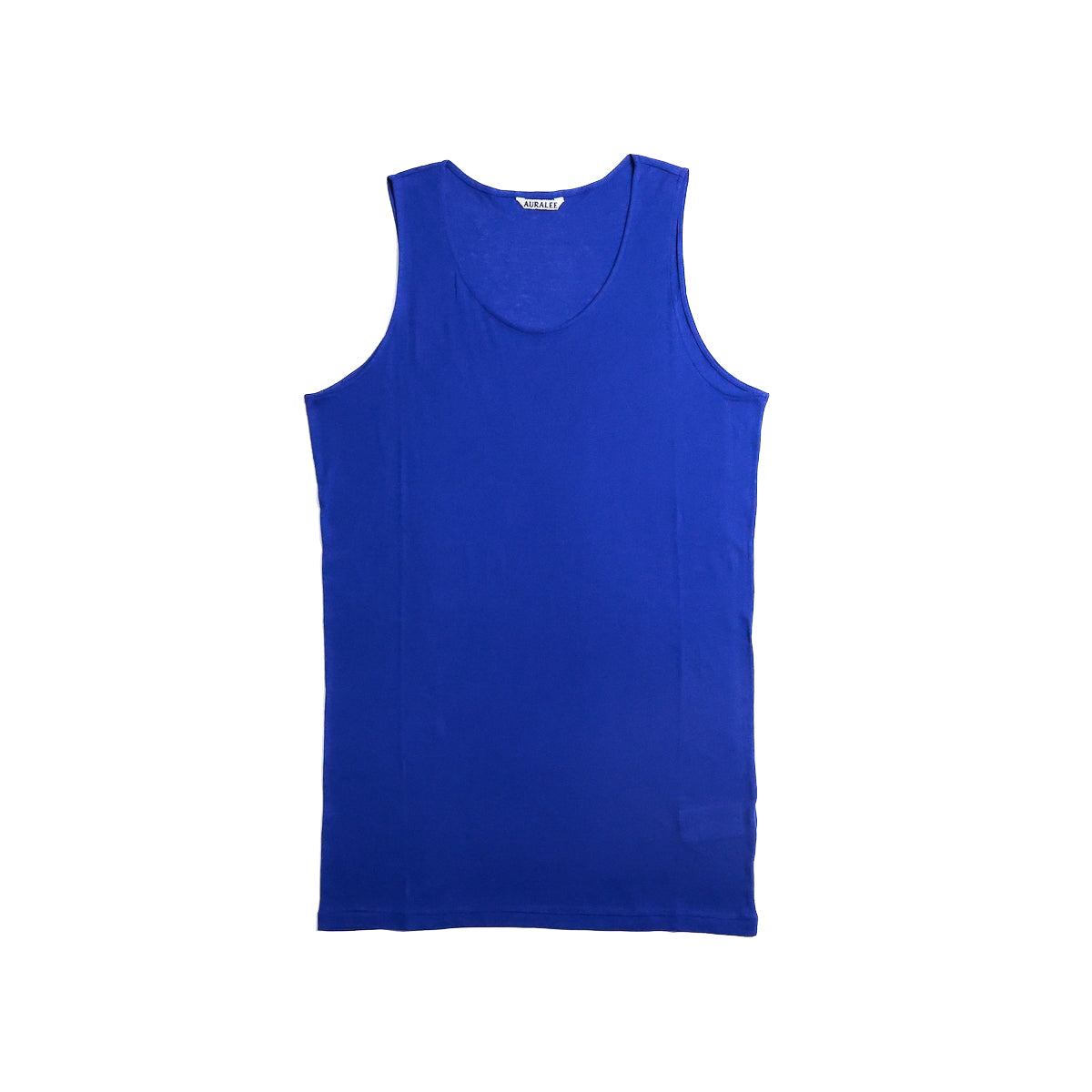 AURALEE 「GIZA SUPER HIGH GAUGE SHEER RIB TANK / BLUE」