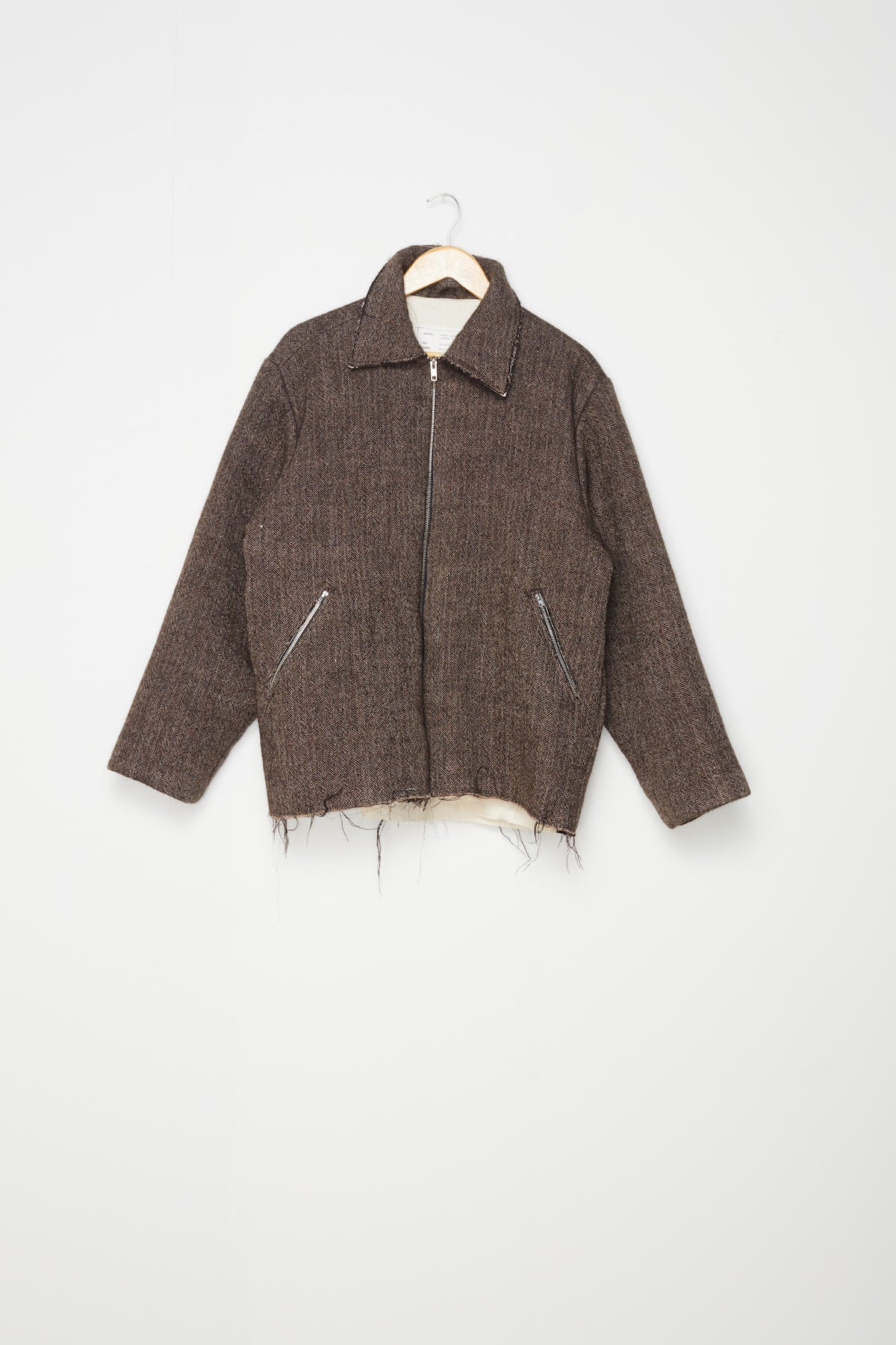 CAMIEL FORTGENS「18.09.07.01 SIMPLE JACKET WOOL HERRINGBONE BROWN」