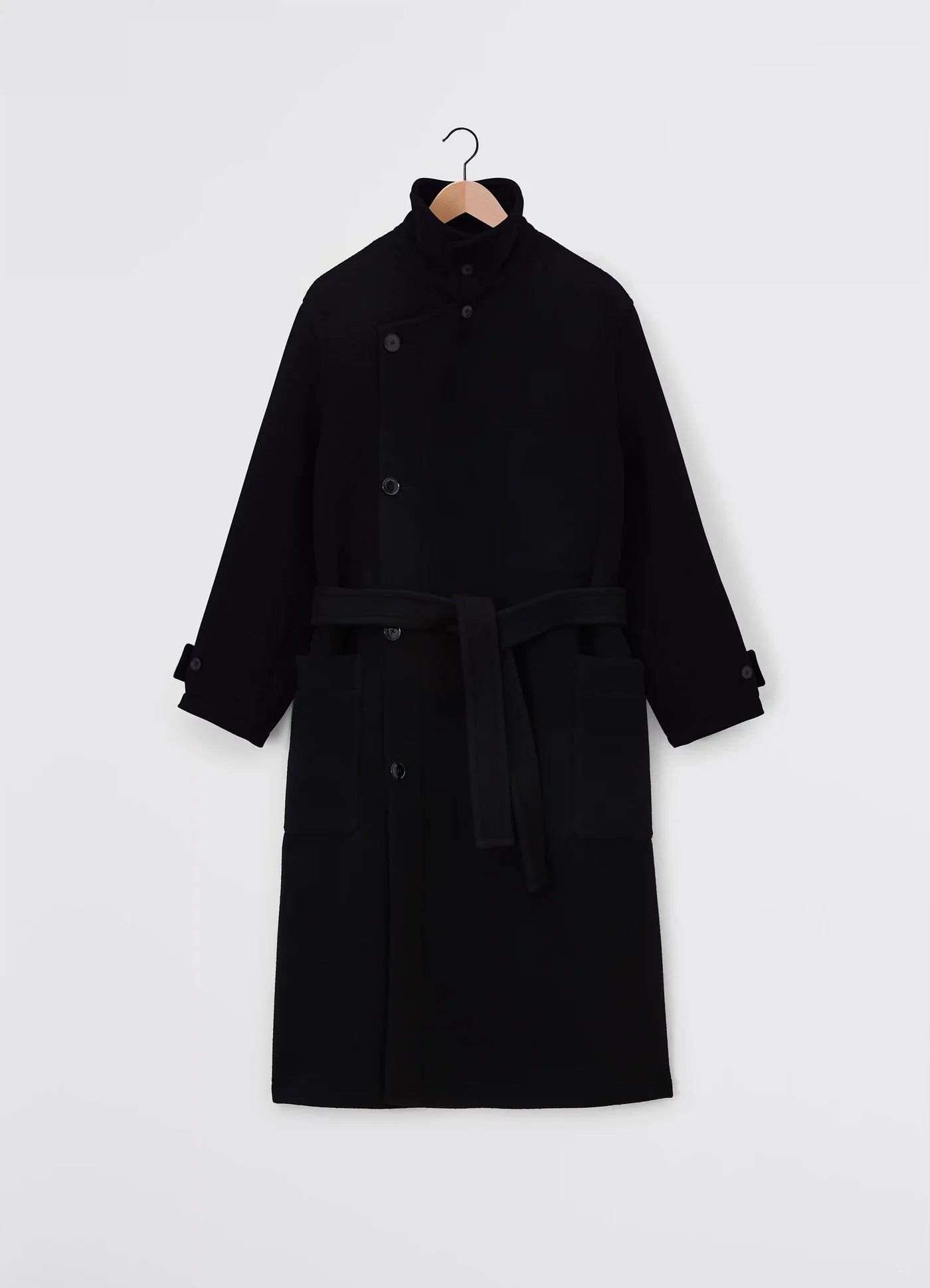 美品 LEMAIRE wrap coat black LEMAIRE 「WRAP COAT BLACK」 – SISTER
