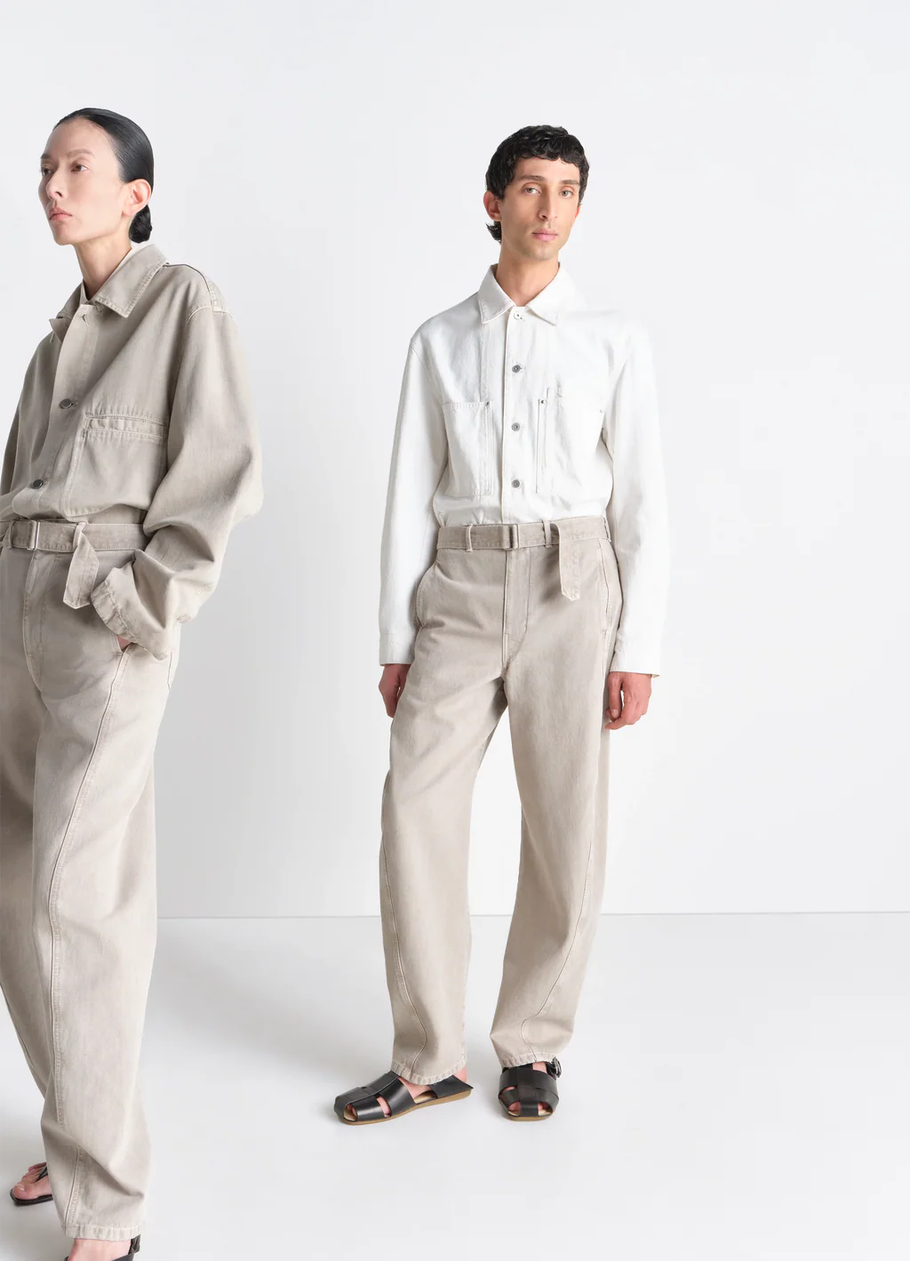 Lemaire twisted belted pants XSナチュラルベージュ LEMAIRE 「TWISTED BELTED PANTS IN HEAVY BROKEN TWILL SNOW