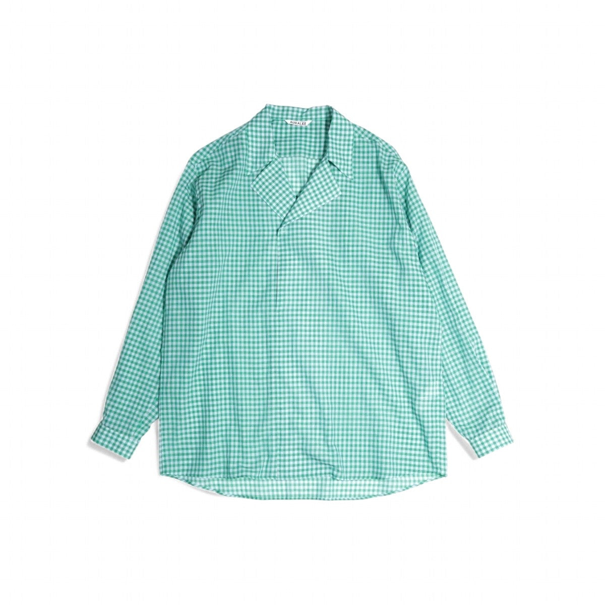 AURALEE 「AIRY LIGHT COTTON CHECK P/O SHIRT / GREEN GINGHAM CHECK
