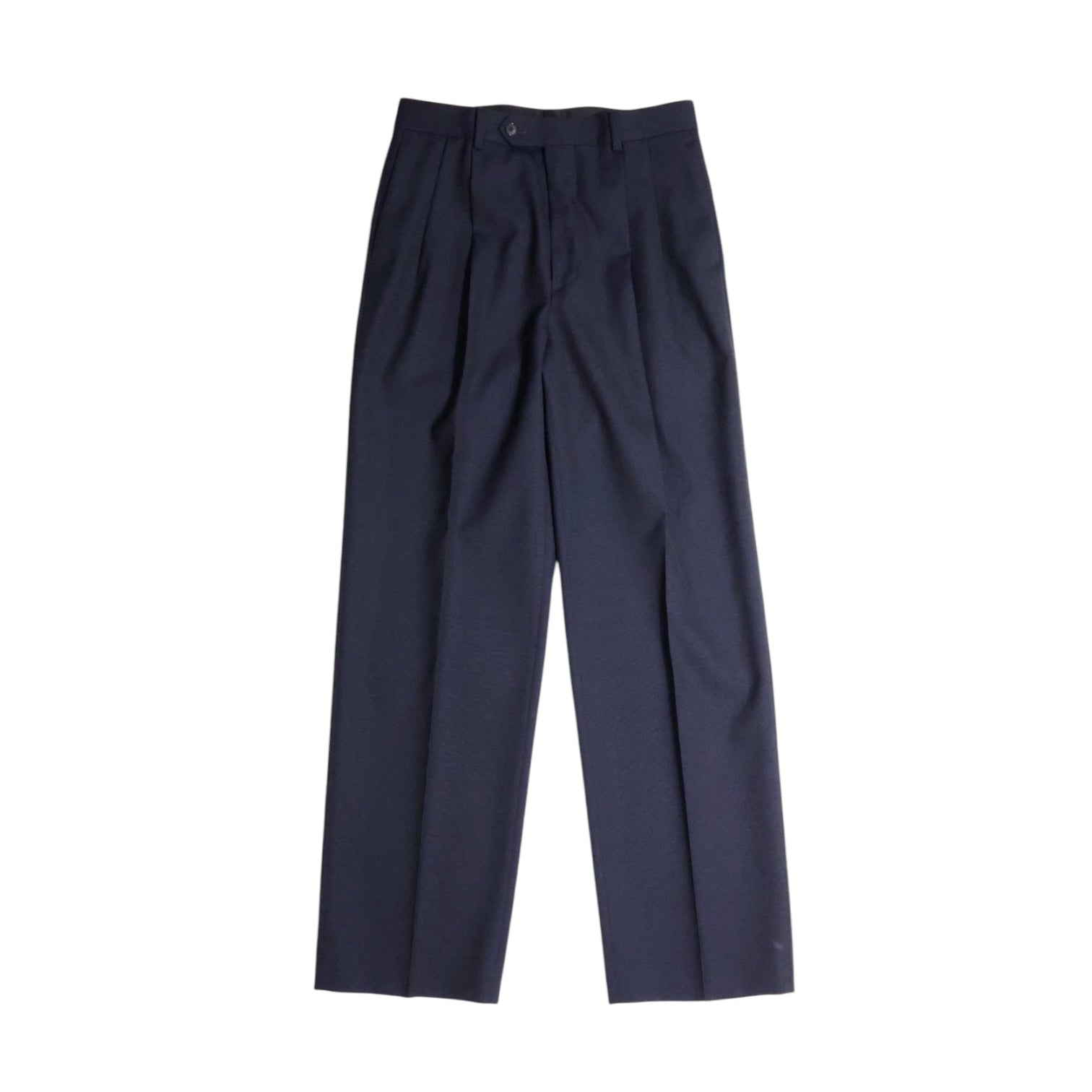 スーツ WOOL KID MOHAIR HOPSACK TWO-TUCK SLACKS Wool Kid Mohair Hop Sack Two-Tuck Slacks, Dark Navy – Goods