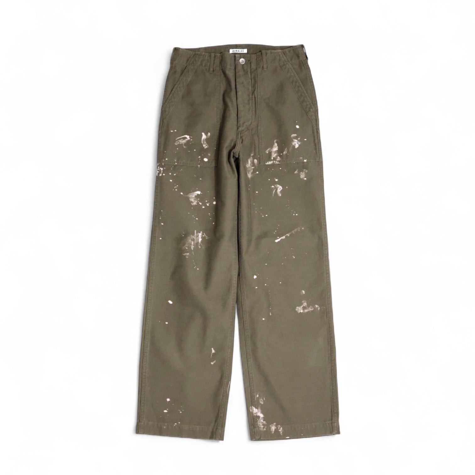 AURALEE 「WASHED BAGGY SATIN BLEACHED BAKER PANTS / KAHKI BROWN