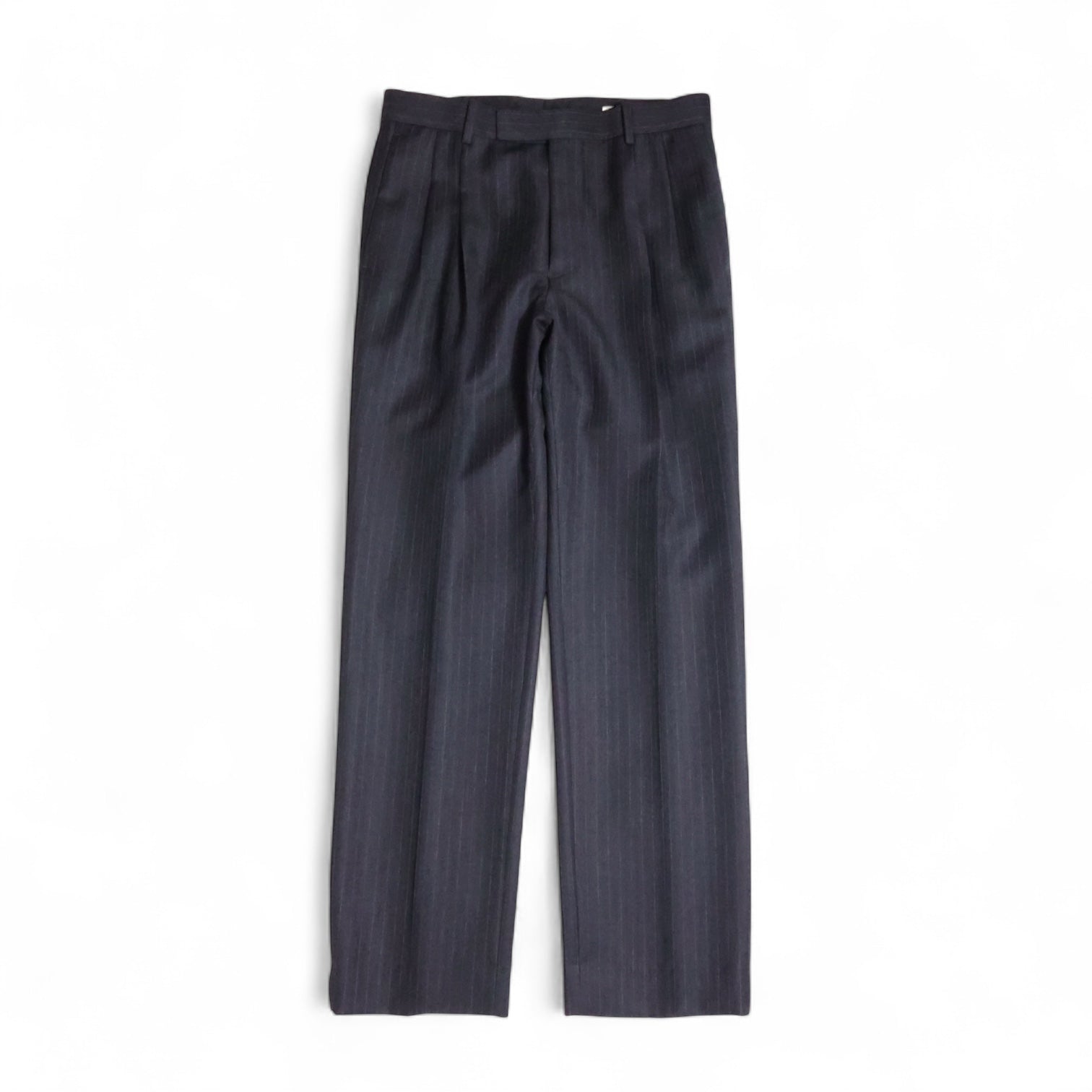 AURALEE 「BLUEFACED WOOL TWO-TUCK SLACKS / CHARCOAL NAVY