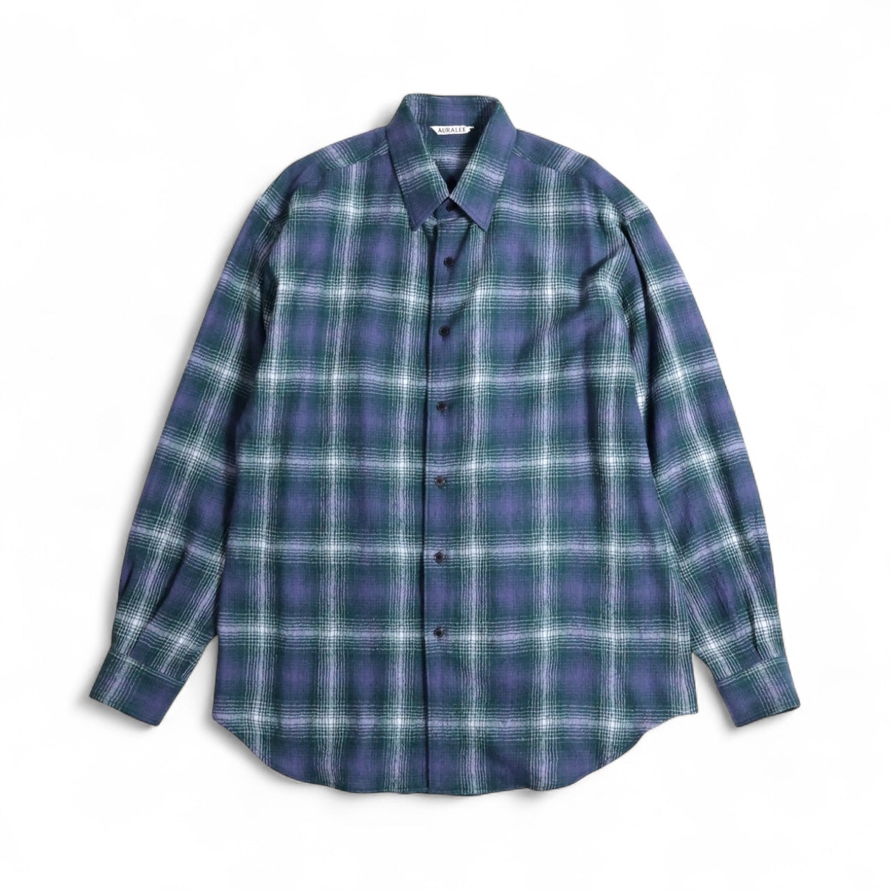 AURALEE 「AIRY WOOL CHECK SHIRT / FOREST GREEN × NAVY」 – SISTER