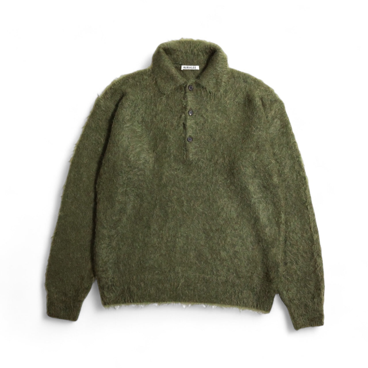 AURALEE 「BRUSHED SUPER KID MOHAIR KNIT POLO / OLIVE」 – SISTER