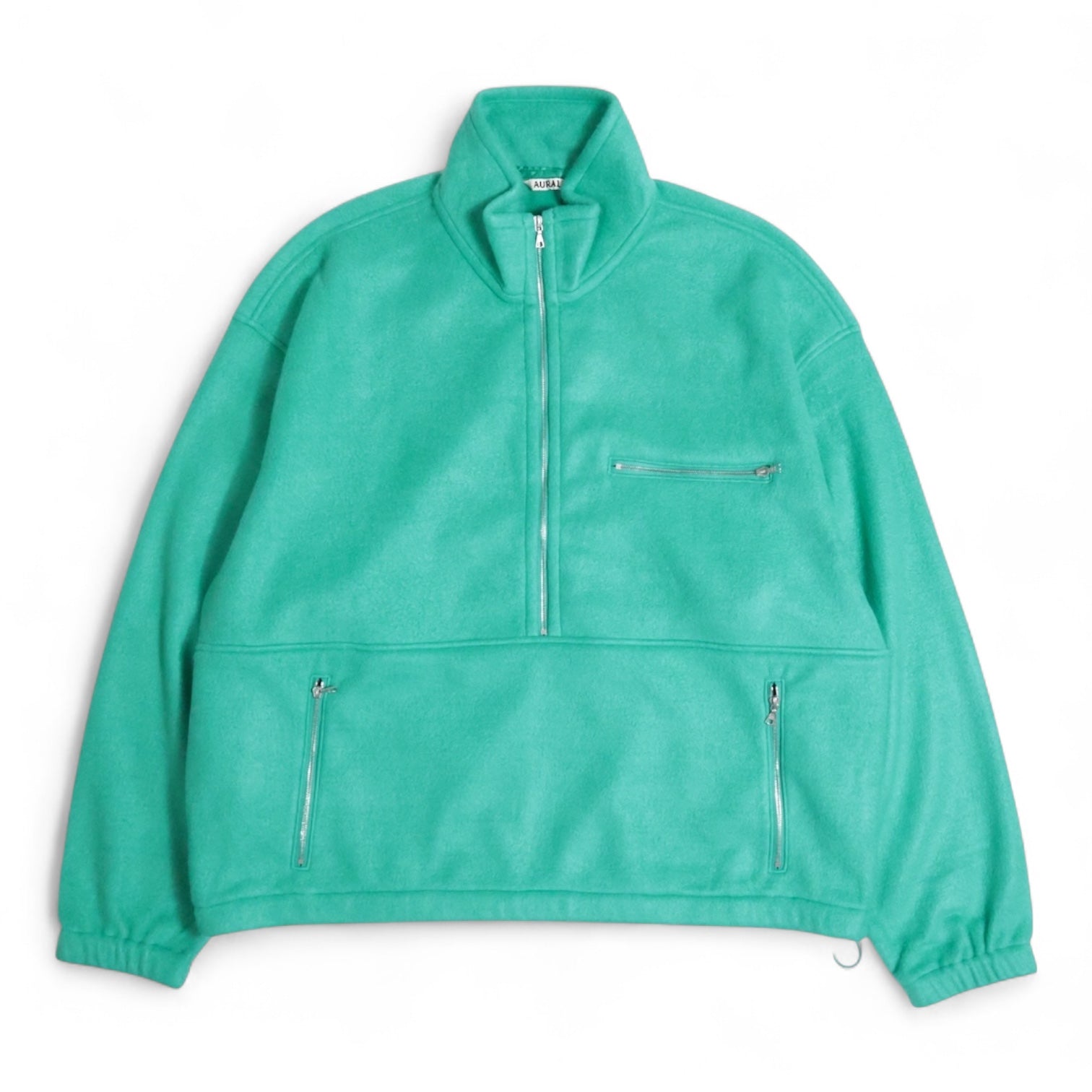 AURALEE 「PURE SILK COMFORT FLEECE HALF ZIP P/O / JADE GREEN