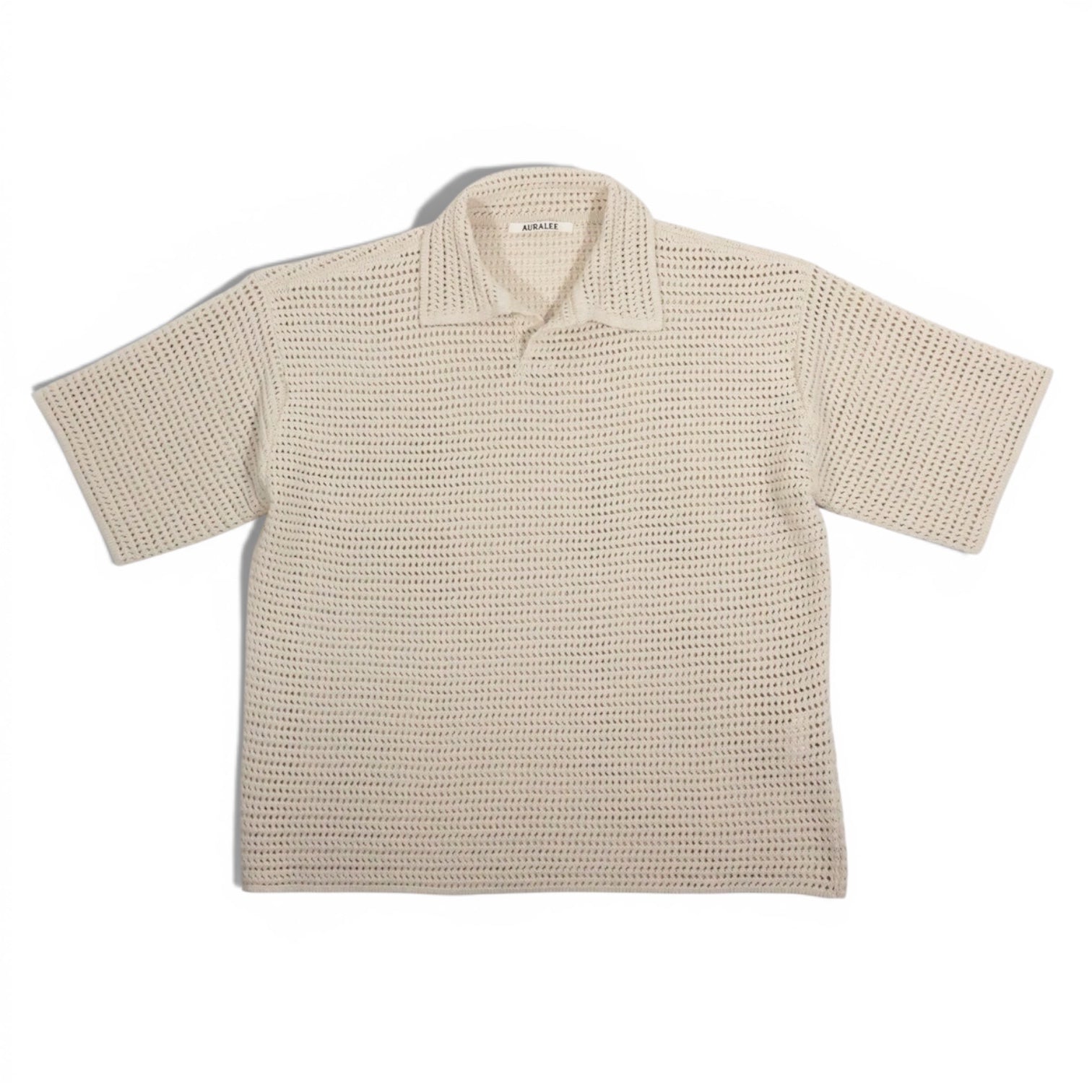 AURALEE 「TUSSAH SILK COTTON MESH KNIT SKIPPER POLO / IVORY」 – SISTER
