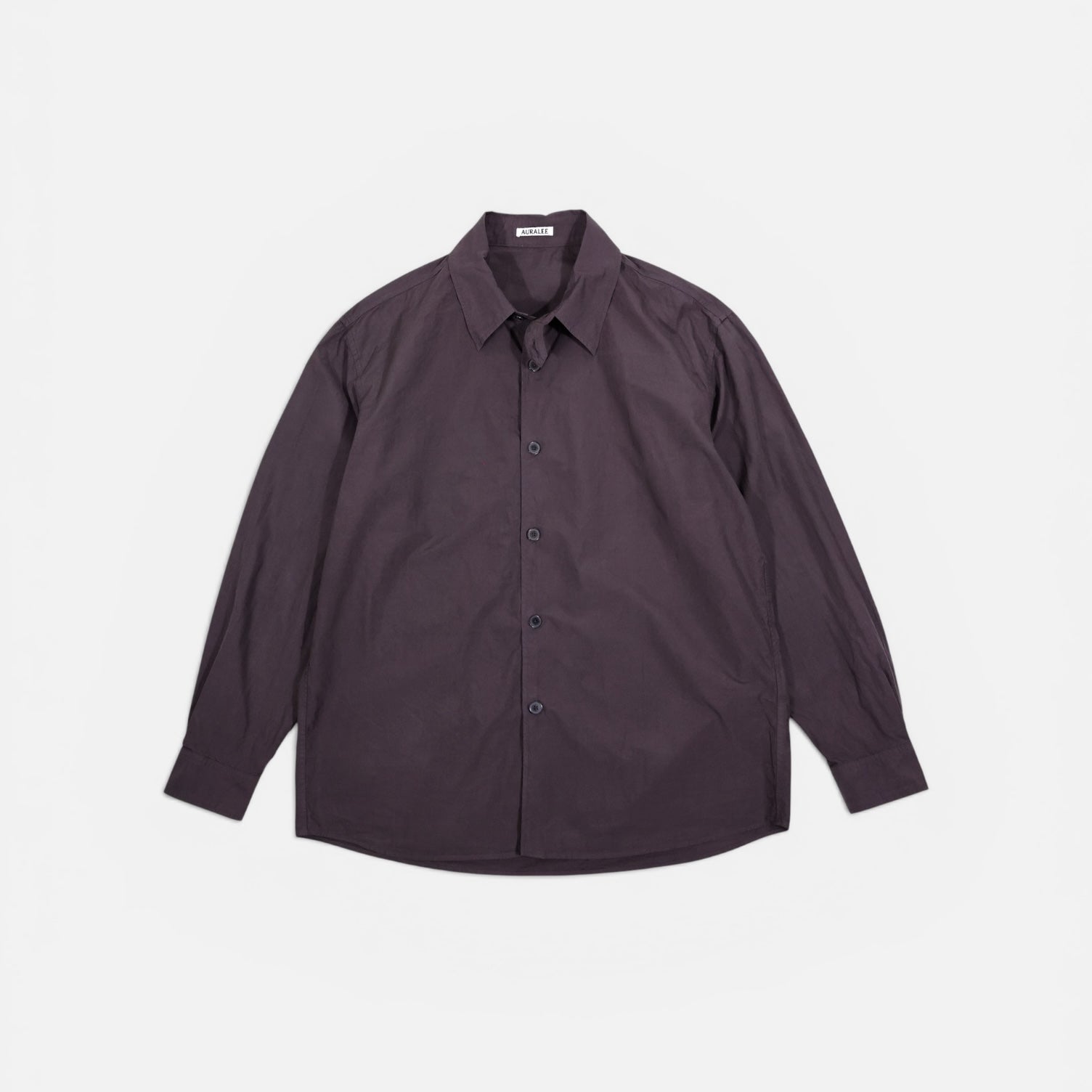 【26SS新品】AURALEE シャトルウェザーシャツ ダークブラウン 4 AURALEE「GARMENT-DYED FINX SHUTTLE WEATHER SHIRT / DARK BROWN