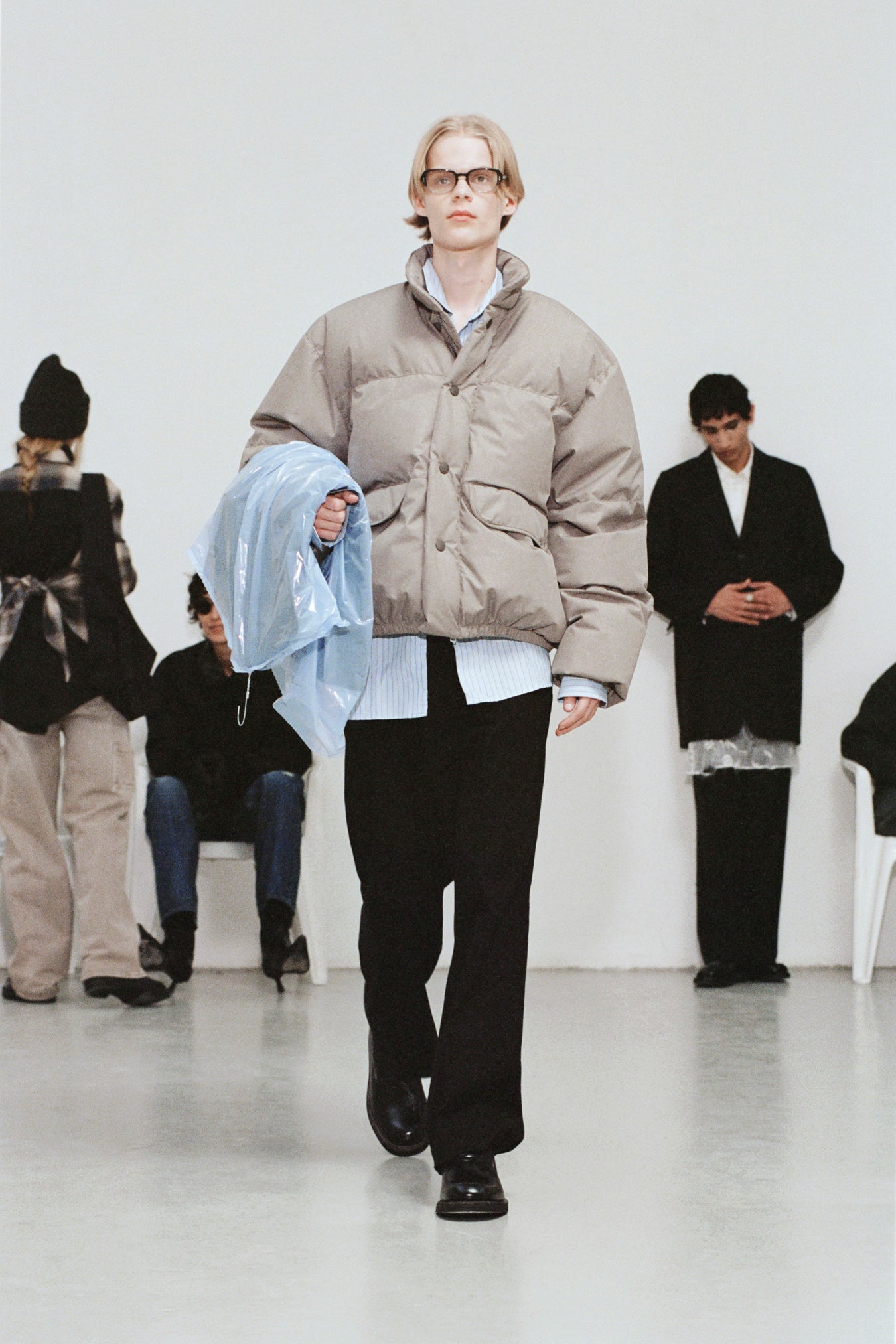 OUR LEGACY「INHALE PUFFA DOUBLE GANGER BEIGE MEL NYLON