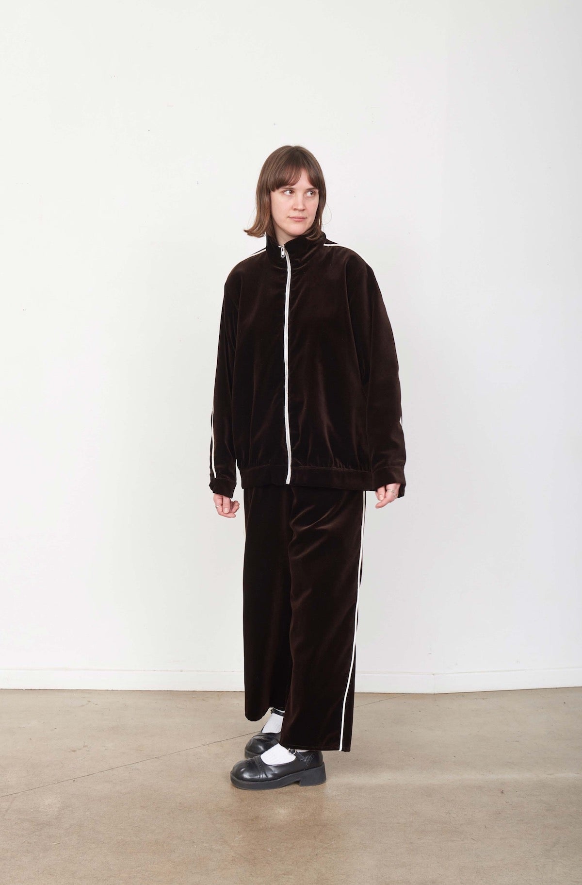 CAMIEL FORTGENS 「 10.08.08 TRACK JACKET WITH PIPING VELVET 