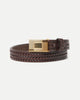 T.T 「Lot.021 BASKETWEAVE PATTERN BELT / MUD DYED BROWN」