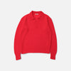 AURALEE 「BABY SURI ALPACA SHEER KNIT SKIPPER POLO / RED」