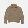 AURALEE「LOW-GAUGE HOMESPUN TWEED KNIT ZIP TURTLE / TOP BROWN」