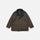 AURALEE「REVERSIBLE WOOL TWISTED TWILL / SHEEP LEATHER HALF COAT - BROWN CHAMBRAY × BLACK」